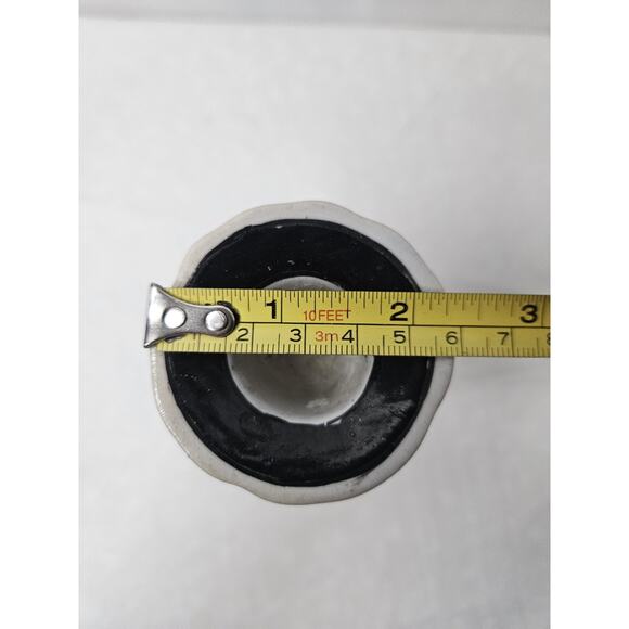 Vintage Porcelain Floral Candle Stick Holders Hand Painted in Macau 80s Black - Picture 10 of 13